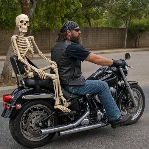BoneBuddy™ - Motorcycle Skeleton Passenger
