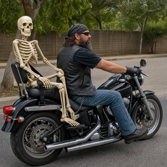 BoneBuddy™ - Motorcycle Skeleton Passenger